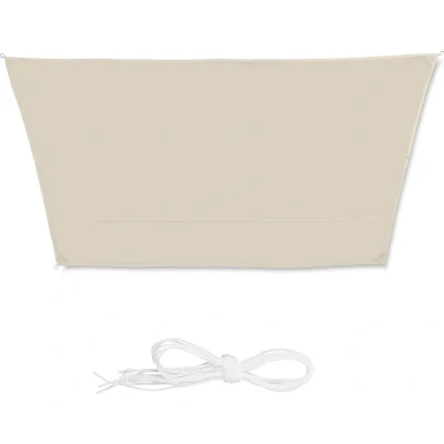 Afbeelding van Relaxdays schaduwdoek trapezium zonnebescherming beige zonnezeil waterafstotend 3 x 4 2 m