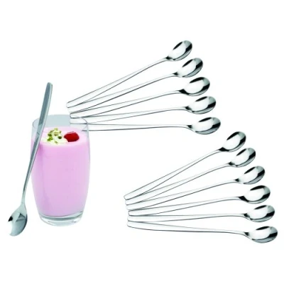 Afbeelding van chg 9895 02 12 delige set longdrinklepels van roestvrij staal, elk 19 cm lang