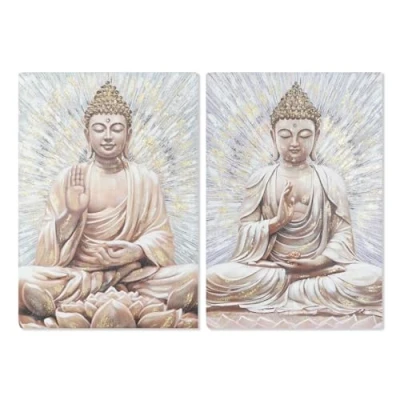 Afbeelding van Schilderij Home ESPRIT Boeddha Orientaals 70 x 3 100 cm (2 Stuks)
