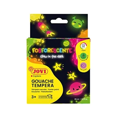 Afbeelding van Plakkaatverf Jovi glow in the dark 35ml assorti set à 4 stuks