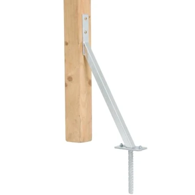 Afbeelding van stormanker met geribbelde stalen dolle om in beton te zetten, 1 stuk, 590 x 320 535 mm, dolle, voor het stabiliseren van hekken en zichtschermen, thermisch verzinkt