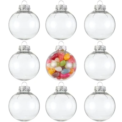 Afbeelding van THE TWIDDLERS 15 Transparante Kerstballen om te Vullen en Versieren (6cm) Gepersonaliseerde Kerstboomversiering DIY Decoratie voor Kerstmis, Bruiloften, Feesten