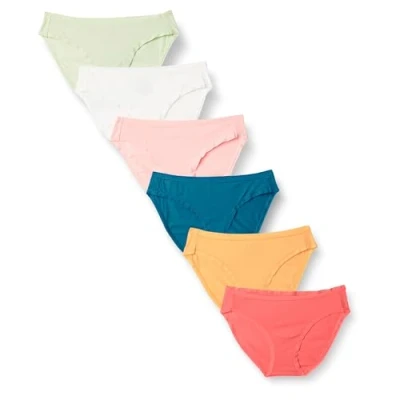 Afbeelding van Amazon Essentials Women&#039;s Katoenen onderbroek in bikinimodel (verkrijgbaar grote maten), Pack of 6, Mooie kleurenpracht, 42