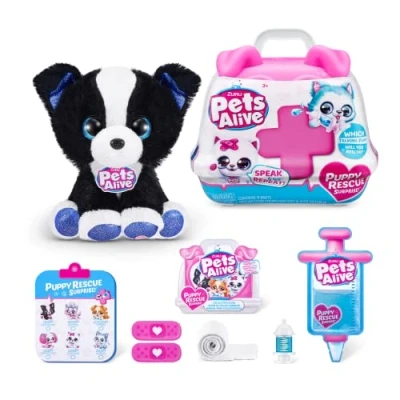 Afbeelding van Pets Alive Pet Shop Surprise Series 3 Puppy Rescue by ZURU, Border Collie, Nurture Play, Soft Toy Unboxing, Heal Adopt Interactive