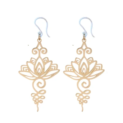 Afbeelding van Allergievrije oorbellen Lotus goudkleurig Charme Bijoux