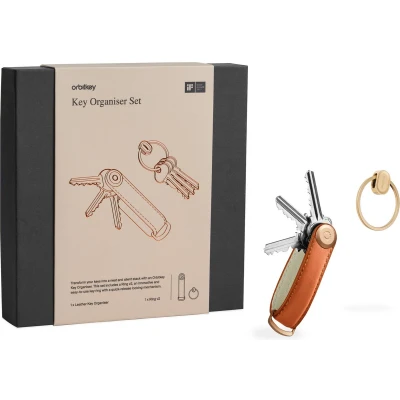 Afbeelding van Orbitkey Leather Key Organiser + Ring V2 cognac tan