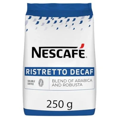 Afbeelding van NESCAFÉ Ristretto Decaf, oploskoffie met stabiele crème, cafeïnevrij, gevriesdroogd, per stuk verpakt (1 x 250 g zakje)