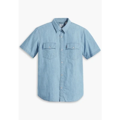 Afbeelding van Levi&#039;s SS Western New Overhemd, Heren, Maat: XS, hyde chambray