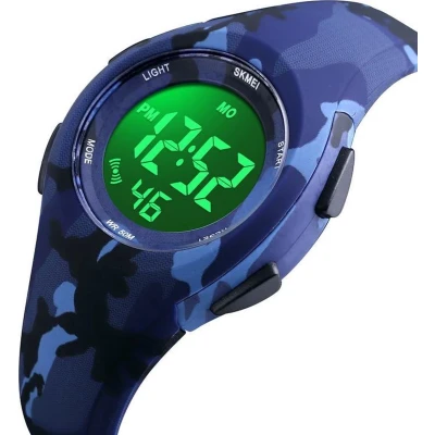 Afbeelding van Kinderhorloge Stopwatch Waterdicht Army Blue Giftbox