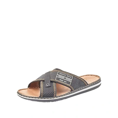 Afbeelding van Rieker heren 21064 slippers, zwart, antraciet 01., 41 EU