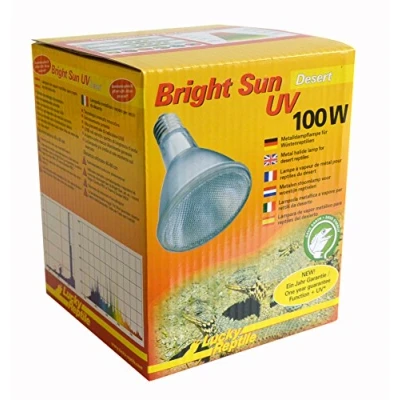 Afbeelding van Lucky Reptile Bright Sun UV Desert 100 W Metalldampflampe voor E27 fittingen Terrarium lamp met daglichtspectrum warmtelamp UVA &amp; UVB straling woestijnreptielen