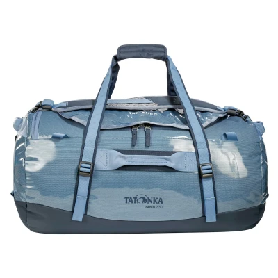 Afbeelding van Tatonka Barrel 65L Waterdichte reistas met rugzakfunctie, grote opening, gevoerde bodem en afsluitbare ritssluiting, Elemental Blue, 65 Liter, Robuuste opbergbare rugzak schouderbanden