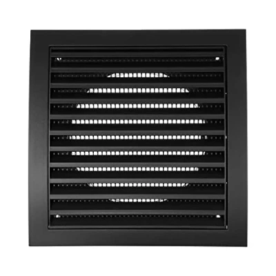 Afbeelding van Vent Systems Ø125mm 190x190mm antraciet afzuigkap met ingebouwd ongediertebeschermingsrooster, robuuste luchtontluchtingsafdekking