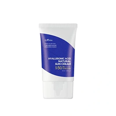 Afbeelding van ISNTREE Hyaluronic Acid Perfect Sun Block SPF 50+ PA+++++ 1,69 Fl Oz, 8 soorten hyaluronzuur, fysische zonneblocker, moisturizing, reef safe, niet nano zonnebrandcrème
