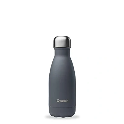 Afbeelding van Qwetch Originals thermosfles, granietgrijs, 260 ml, nomadische fles van roestvrij staal, 24 uur koud en 12 warm, waterdicht, BPA vrij herbruikbaar