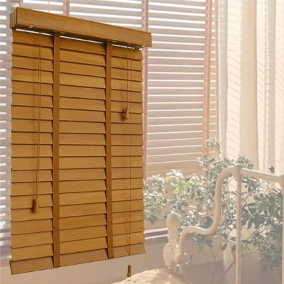 Afbeelding van Jaloezieën Hout,Horizontale Jaloezie,Verduisterende Rolluiken,50mm Lamellen Massief Hout Venetian 45cm 50cm 60cm 70cm 80cm 90cm 100cm 115cm,Met Band,Voor Ramen,WxH 120x160cm/47x63in