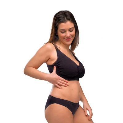 Afbeelding van Carriwell Maternity &amp; Nursing BRA WITH Padded Carrigel Support Bustier, Dames, Maat: 70D 85C, Black
