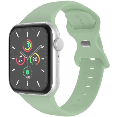 Afbeelding van Apple Watch bandje Siliconen en TPU (zacht) Groen Geschikt voor Series1/2/3/4/5/6/7/8/9/10/SE (38/40/41 mm) Series 10 (42