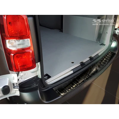 Afbeelding van Avisa Zwart RVS Achterbumperprotector passend voor Peugeot Expert III &amp; Citroen Jumpy 2016 &#039;Ribs&#039;