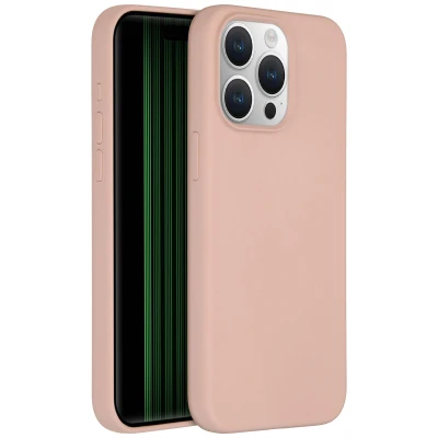 Afbeelding van Apple iPhone 15 Pro Max Hoesje Siliconen en TPU (zacht) Accezz Softcase/Backcover Roze Telefoonhoesje