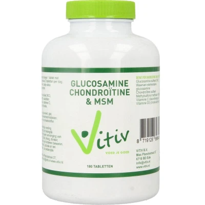 Afbeelding van Vitiv Glucosamine Chondroitine Msm 180tb