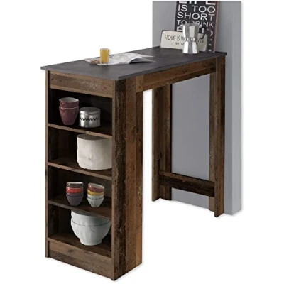 Afbeelding van MOJITO Moderne bartafel in Matera, Old Style look, ruimtebesparend aanrecht voor keuken en eetkamer, 115 x 103 50 cm (b h d)