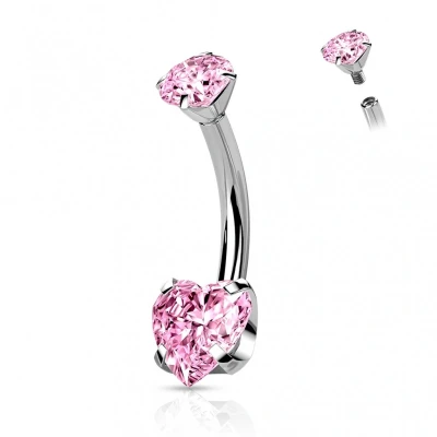 Afbeelding van Piercing titanium hartje roze