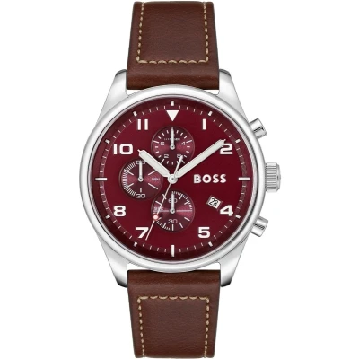 Afbeelding van BOSS Chronograaf, Heren, Maat: One Size, Braun