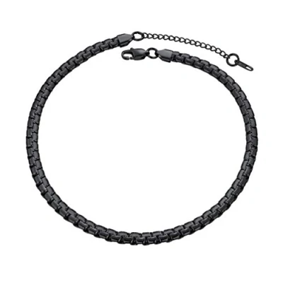 Afbeelding van PROSTEEL Roestvrij Staal Herenkettingen Zwart, 6mm Venetiaanse Ronde Doosketting 55cm Lang, Mannenketting Necklace For Men Hiphop Rapper Cadeau Ideeën.