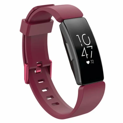 Afbeelding van Fitbit Inspire 1 / HR Ace 2 siliconen bandje met gesp Maat: Large wijnrood