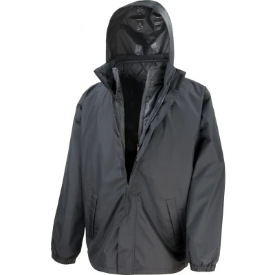 Afbeelding van Zwarte 3 in 1 regenjas met quilted bodywarmer van Result M