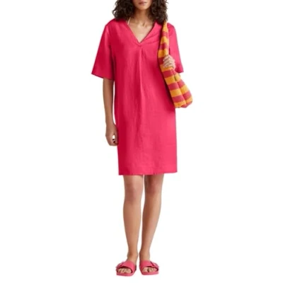 Afbeelding van United Colors of Benetton Short Sleeve Jurk, Dames, Maat: Small, Red