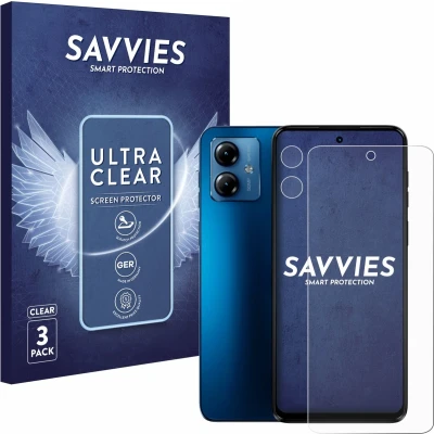 Afbeelding van Savvies Screenprotector voor Motorola Moto G14 (Voor+Camera) Folie Beschermfolie transparant (6 Stuks)