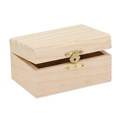 Afbeelding van Klein houten kistje rechthoek 11.5 x 8 6 cm Hobbydecoratieobject