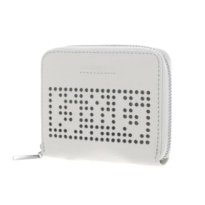 Afbeelding van COCCINELLE Metallic Perforee Leather Zip Around Wallet White