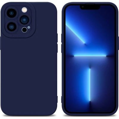Afbeelding van Cadorabo Hoesje geschikt voor Apple iPhone 13 PRO MAX in FLUID DONKER BLAUW Beschermhoes TPU silicone Cover Case