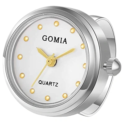 Afbeelding van JewelryWe Mannen Vrouwen Nieuwigheid Vinger Horloge Verstelbare Ring Ronde Dial Quartz Ringen, voor Moederdag, Zilver