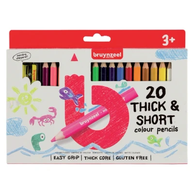 Afbeelding van Kleurpotloden Bruynzeel Kids Kortjakje blister à 20 stuks assorti