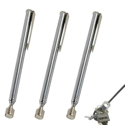 Afbeelding van 3 stuks telescopische magneet staafmagneet uittrekbaar magneetstaaf tot 65 cm magnetische pick up tool magneetlifter roestvrij staal grijper voor schroeven, moeren, sleutels, metalen