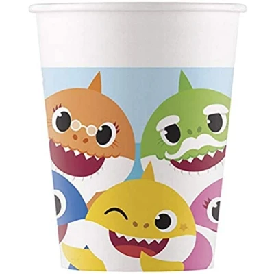 Afbeelding van Procos Feestbekers Baby Shark Junior 200 Ml Papier 8 Stuks