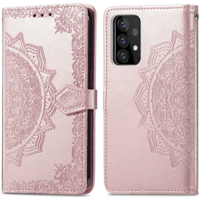 Afbeelding van Samsung Galaxy A52 (4G) Hoesje Kunstleder iMoshion Bookcase Rosé goud Telefoonhoesje