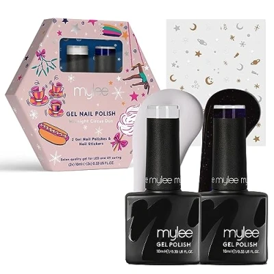 Afbeelding van Mylee Gel Nagellak Set 2x10ml [Midnight Circus ] UV/LED Gellak Nail Art Manicure Pedicure, Professioneel &amp; Thuisgebruik [Kerstmis 2023] Langdurig en gemakkelijk aan te brengen
