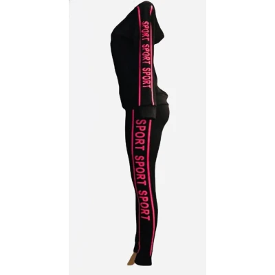 Afbeelding van Dames huispak/vrijetijdspak S/M 34 36 zwart/roze