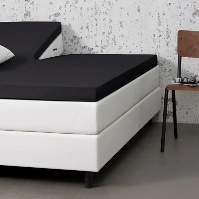 Afbeelding van Splittopper Hoeslaken Jersey Stretch Zwart 160x200 cm Dekbed Discounter Discounter.nl