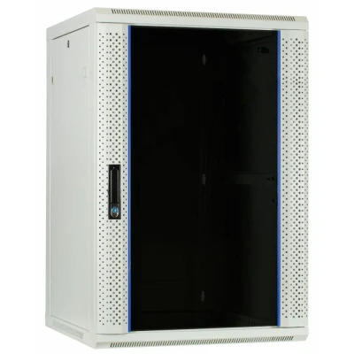 Afbeelding van DSIT 22U witte wandkast met glazen deur 600x600x1200mm (BxDxH) serverbehuizing serverrack serverkast 19 inch