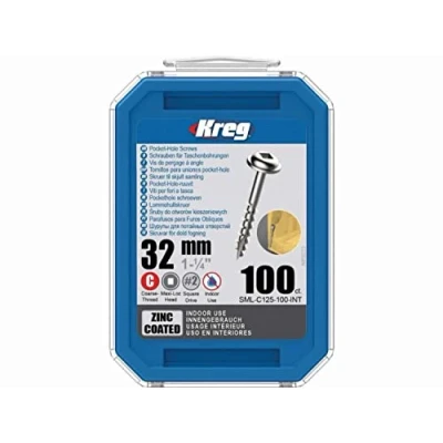 Afbeelding van Kreg Pocket boring schroeven met sluitringkop, grof, 32 mm, zink gecoat, 100 stuks tijdelijk in zakje