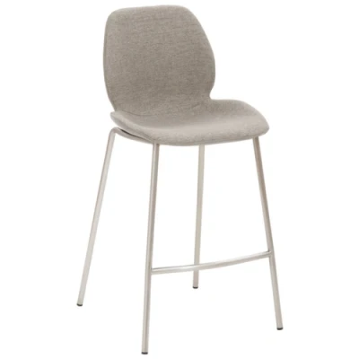 Afbeelding van barkruk zitting H 650mm stof seashell grijs gemêleerd