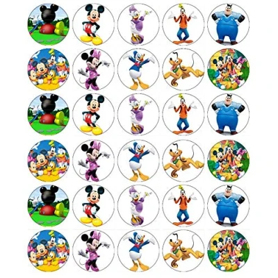 Afbeelding van 30 Mickey Mouse Clubhouse Cupcake Toppers Eetbare Wafer Papier Fairy Cake Verjaardag Cakes