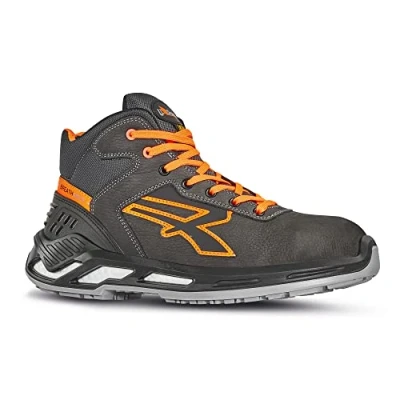 Afbeelding van U Power Baskets de sécurité hautes avec renfort anti shock JORDAN Usage général ESD S3 CI SRC 42 Gris/Orange