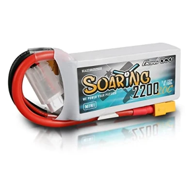 Afbeelding van Gens ace Lipo 2S Soaring Mini 2200mAh 7,4V 20C 2S1P accu met XT60 stekker, geschikt voor 450 helikopter, RC boot, 1/16 E Revo